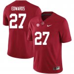 NCAA Men's Alabama Crimson Tide #27 Kyle Edwards Stitched College 2020 Nike Authentic Crimson Football Jersey BK17C78YR